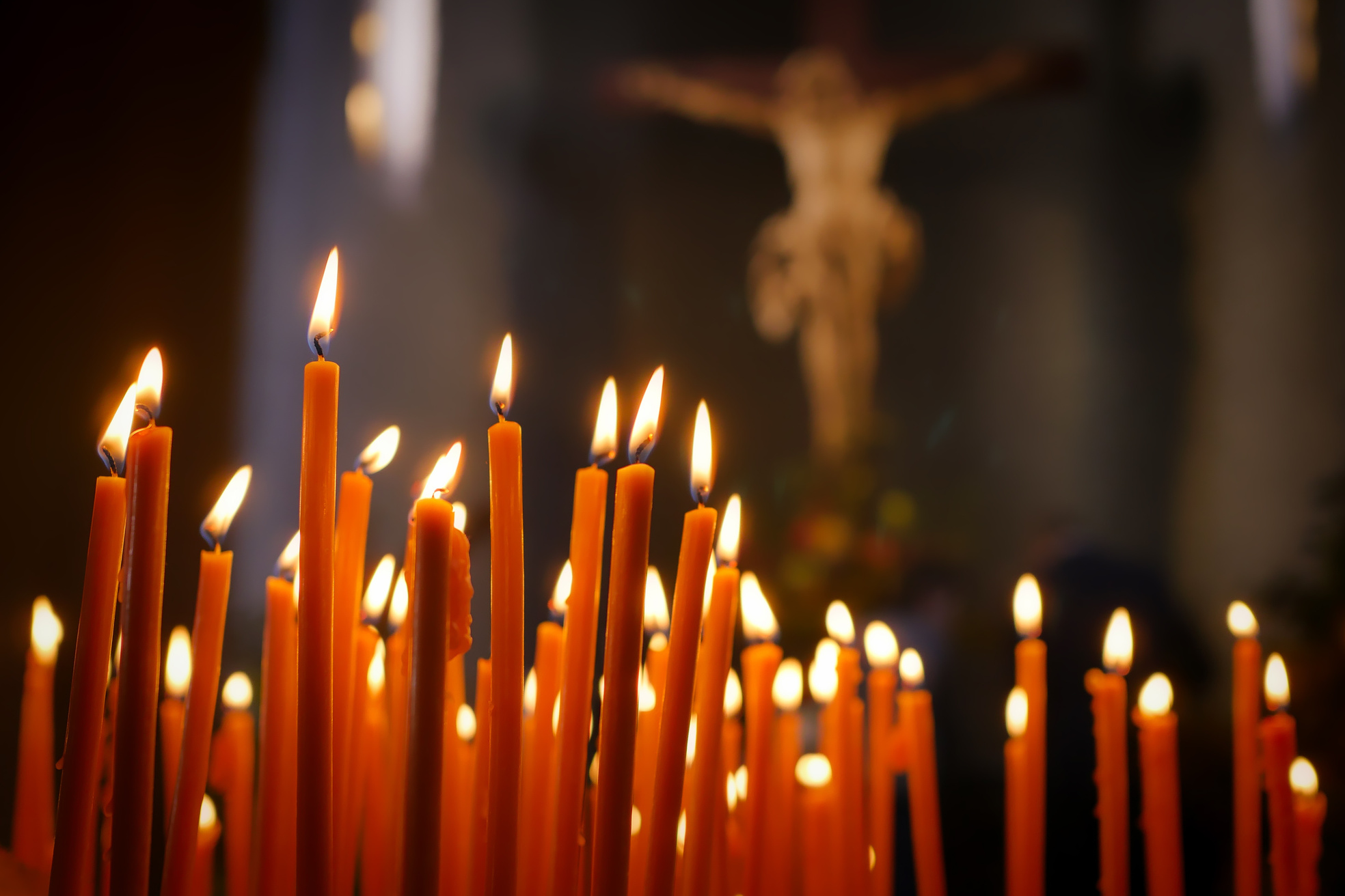 Lighted Church Candles